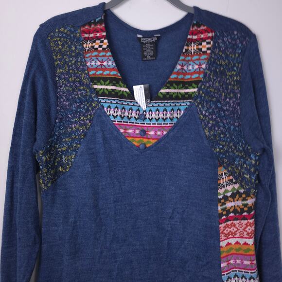 Moka Sport Beaded Sweater Dress Tunic made in India, Size XL, NWT - Picture 8 of 11